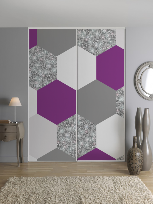 Hexagone avec Texture Fushia