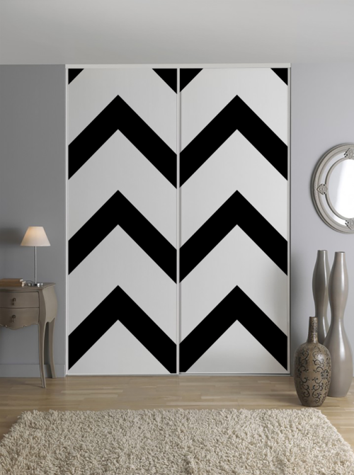 Motif Géométrique Zigzag Noir