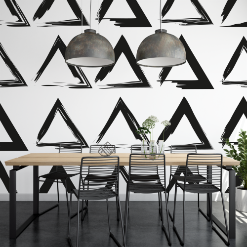 Motif Triangle Moderne Noir & Blanc