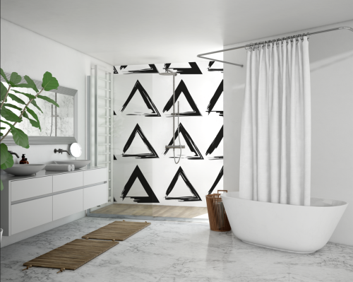 Motif Triangle Moderne Noir & Blanc