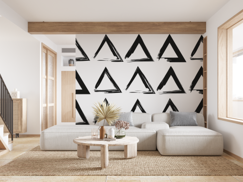 Motif Triangle Moderne Noir & Blanc