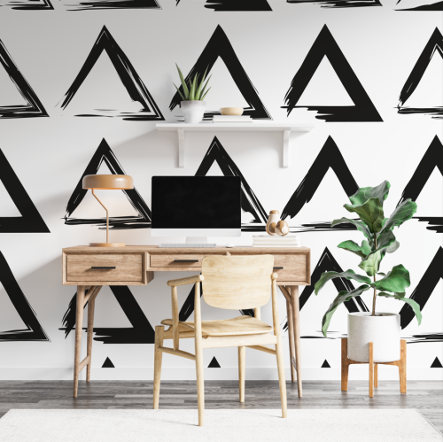 Motif Triangle Moderne Noir & Blanc