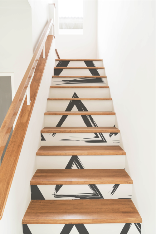 Motif Triangle Moderne Noir & Blanc